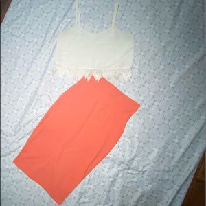 bebe Tangerine Pencil Skirt Size Small